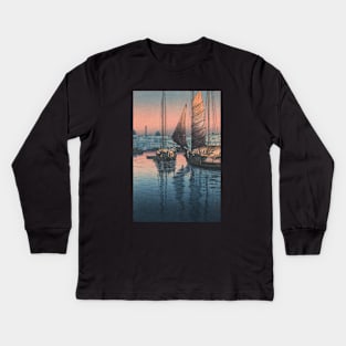 Seto Inland Sea at Tomonotsu by Tsuchiya Koitsu Kids Long Sleeve T-Shirt